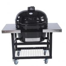 Primo Ceramic Charcoal Smoker Grill On Cart With Side Tables - Oval XL