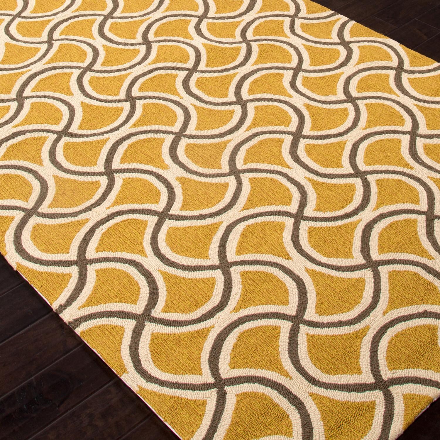 Jaipur Rugs Barcelona Barbells 2 X 3 Indoor/Outdoor Rug Yellow/Taupe