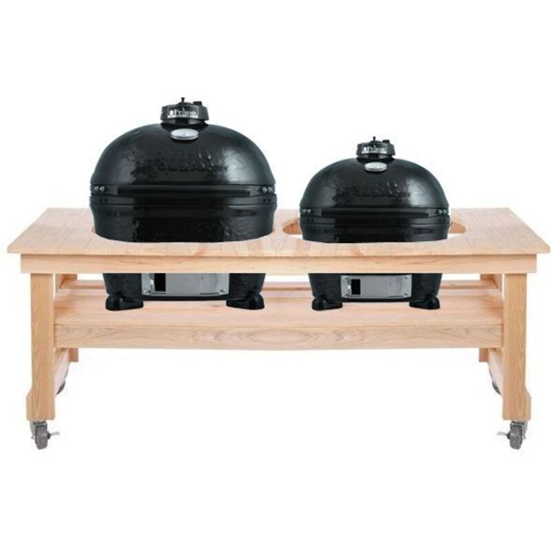 Primo Oval XL & Oval Junior Ceramic Kamado Grills On Cypress All Event