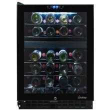 Vinotemp 46 Bottle Built-In / Freestanding Dual-Zone Touch Screen Wine Cooler With Left Hinge - Glass Door / Black Trim - VT-46TS-2ZL