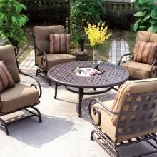 Darlee Malibu Cast Aluminum Deep Seating Patio Conversation Set With Ice Bucket Insert Seats 4