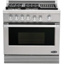 DCS Professional 36-Inch 4-Burner Propane Gas Range With Grill By Fisher Paykel - RGU364GLL DCS Professional 36-Inch 4-Burner Propane Gas Range With Grill By Fisher Paykel - RGU364GLL