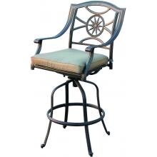 Darlee Ten Star Cast Aluminum Patio Swivel Bar Stool - Antique Bronze
