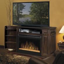 Dimplex Atwood 55-Inch Electric Fireplace Media Console With Glass Embers - Burnished Walnut - SGFP-033-BW