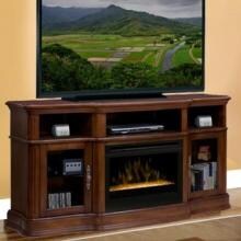 Dimplex Portobello 67-Inch Electric Fireplace Media Console With Glass Embers - Walnut - GDS25G-1245WAL