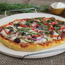 Pizzacraft 15 Inch Round Pizza Stone With Wire Frame