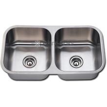 Polaris 32 X 18 16-Gauge Double Bowl Stainless Steel Undermount Sink image