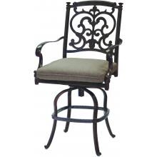 Darlee Santa Barbara Cast Aluminum Patio Counter Height Swivel Bar Stool - Mocha