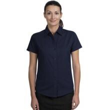Port Authority Ladies Easy Care Short Sleeve Shirt Medium - Navy/Light Stone image