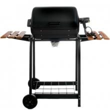 Aussie Grills By Meco - 9325 Black BBQ Grill On Cart With Fold Down Side Tables