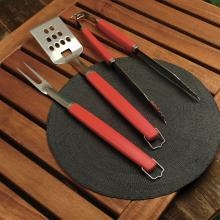 Perfect Chef 3-Piece BBQ Tool Set With Red Handles