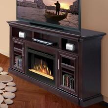 Dimplex Bailey 66-Inch Electric Fireplace Media Console With Glass Embers - Espresso - GDS25G-1242E
