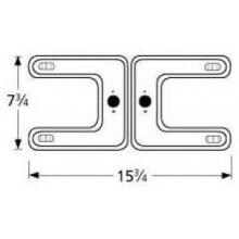 Stainless Steel H Twin, Centered, 2.5 Inch Offset Burner Head 18102 image