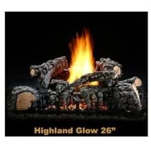 Hargrove Gas Logs 26 Inch Highland Glow Vent-Free Propane Gas Log Set - Basic On/Off Remote Ready