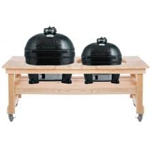 Primo Ceramic Smoker Grills On Cypress All Event Table - Oval XL & Oval Junior