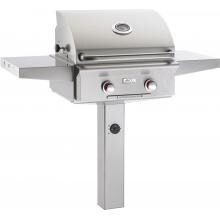 American Outdoor Grill T-Series 24-Inch 2-Burner Propane Gas Grill On In-Ground Post - 24PGT-OOSP image