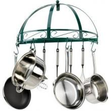 Kinetic Wrought Iron Semi Circle Pot Rack Green image