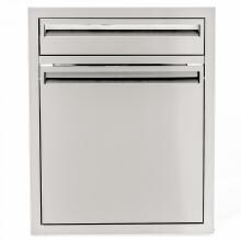 BBQGuys.com Aspen Series 21-Inch Single Drawer & Roll-Out Stainless Steel Trash / Recycling Bin Combo image