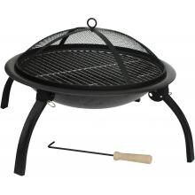 Fire Sense 22-Inch Folding Outdoor Fire Pit - Black