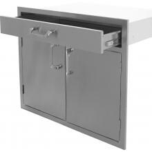 BBQ Guys Kingston Series 30 Inch Double Door & Single Drawer Combo