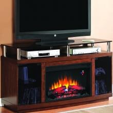 Drew 54-Inch Electric Fireplace Media Console - Autumn Birch - 26MM9405