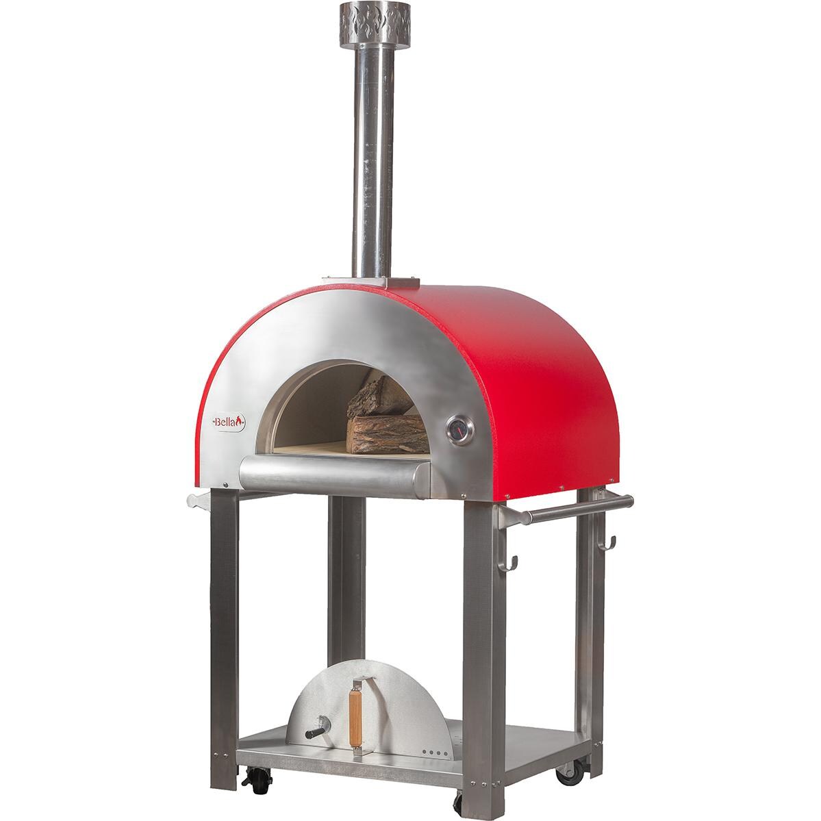 Bella Medio 28-Inch Wood-Fired Outdoor Pizza Oven On Cart