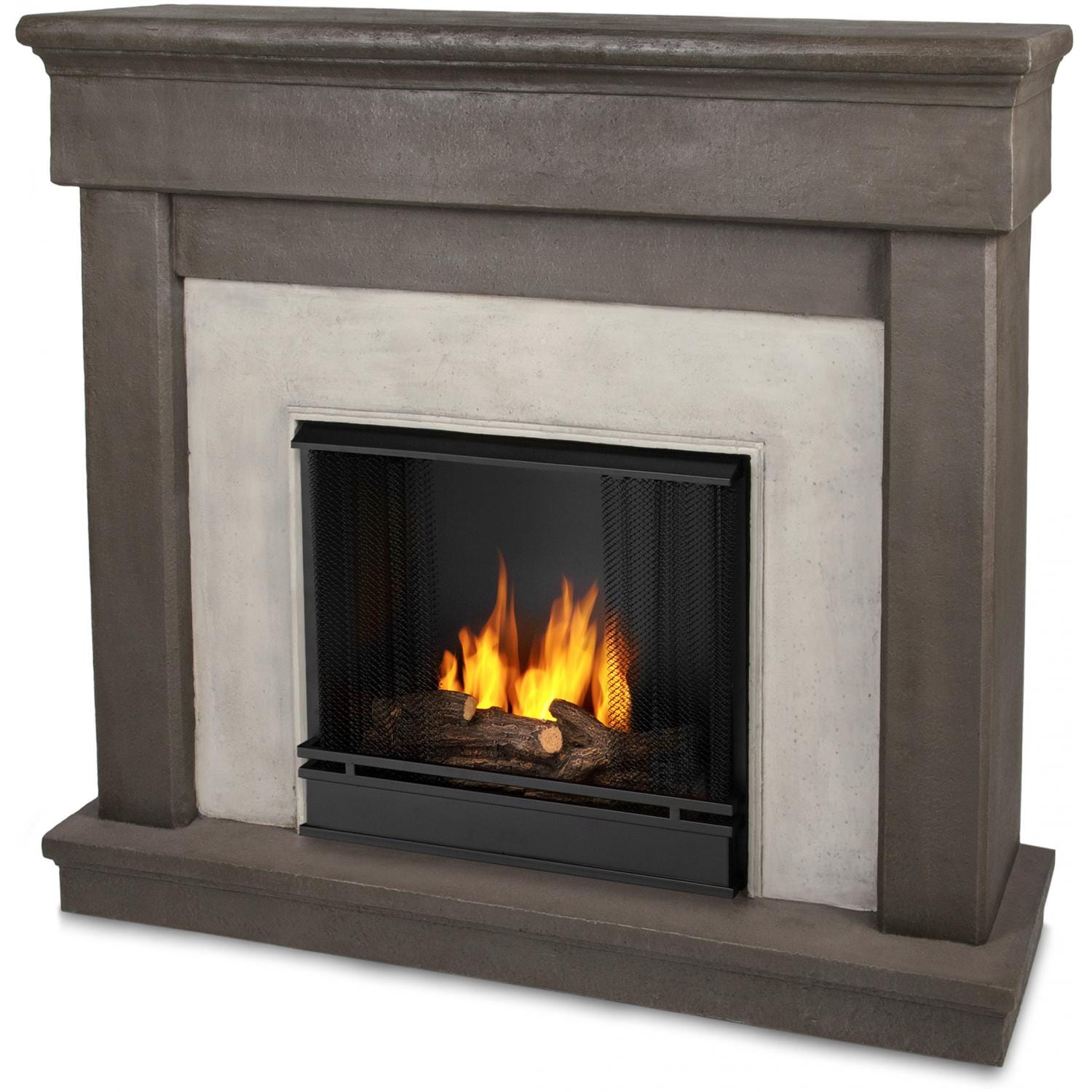 Real Flame Cascade 49Inch Gel Fireplace With Mantel Dune Stone Gas