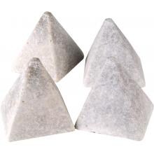 Peterson Real Fyre Decorative Geo Shapes Ivory 4-Sided Pyramid Set - Set Of 4 image