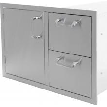 Kingston Series 30 Inch Single Door & Double Drawer Combo Side View