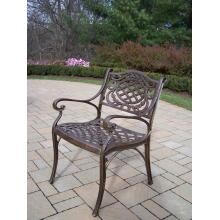 Oakland Living Mississippi Cast Aluminum Patio Dining Arm Chair - Antique Bronze