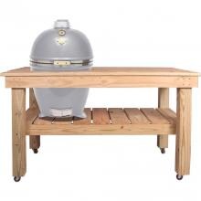 Grill Dome Infinity Series Large Kamado Grill On Cypress Table - Silver image