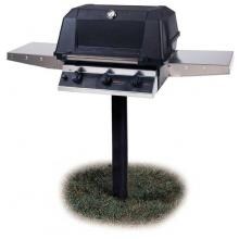 MHP Gas Grills WHRG4DD Hybrid Natural Gas Grill W/ SearMagic Grids On In-Ground Post