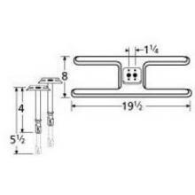 Stainless Steel H Twin, Centered, 1.25 Inch Offset Burner 10602-70201 image