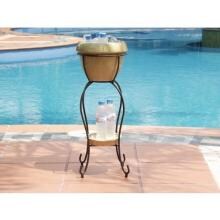 Alfresco Home Duetto Outdoor Beverage Cooler With Shelf And Stand - Antique Cream
