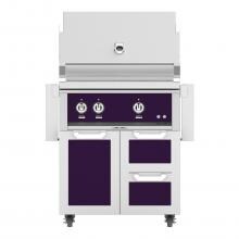 Hestan 30-Inch Freestanding Propane Gas Grill W/ All Infrared Burners & Rotisserie On Double Drawer & Door Tower Cart - Lush - GSBR30-LP-PP image