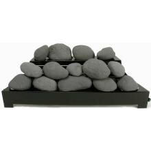 Rasmussen 30-Inch Dark Gray ALTERNA See-Thru FireStone Set With Vent Free Natural Gas Black Chassis Burner - Manual Safety Pilot image