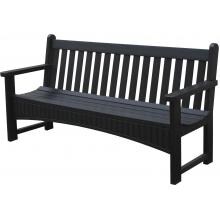 Eagle One Heritage 3-Person Recycled Plastic Patio Bench With New England Pattern - Black