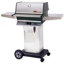MHP TJK2 Freestanding Natural Gas Grill With Stainless Grids On Stainless Cart image