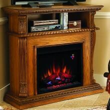 Corinth 42-Inch Electric Fireplace Media Console - Premium Oak - 23DE1447