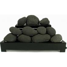Rasmussen 24-Inch Black ALTERNA See-Thru FireStone Set With Vent Free Natural Gas Black Chassis Burner - Manual Safety Pilot image