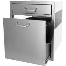 BBQGuys.com Kingston Series Single Drawer & Roll-Out Trash / Recycling Bin Combo