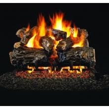 Peterson Real Fyre 24-Inch Burnt Rustic Oak Log Set With Vented Propane ANSI Certified G46 Burner - Variable Flame Remote