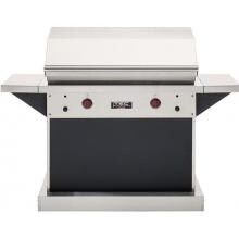 TEC Patio FR 44-Inch Freestanding Infrared Propane Gas Grill On Black Pedestal W/ Red Knobs image