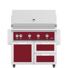 Hestan 42-Inch Freestanding Propane Gas Grill W/ Rotisserie On Double Drawer & Door Tower Cart - Tin Roof - GABR42-LP-BG image