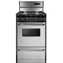Summit Professional Series TNM13027BFKWY 20-Inch Freestanding Gas Range - Black