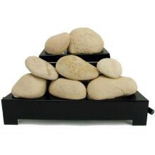 Rasmussen 20-Inch Beige ALTERNA FireStone Set With Vent Free Natural Gas Black Chassis Burner - Manual Safety Pilot image