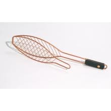 Outset Nonstick Copper Fish Basket With Soft Grip Handle