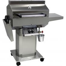Phoenix Grill SD Stainless Steel Propane Gas Riveted Grill Head On Stainless Steel Pedestal Cart image