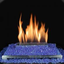 Rasmussen 30-Inch Cobalt Blue ALTERNA See-Thru FireGlitter Set With Vent Free Propane Stainless Steel Chassis Burner - Remote Ready Safety Pilot image