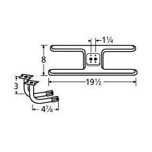Stainless Steel H Twin, Centered, 1.25 Inch Offset Burner 10602-72802 image